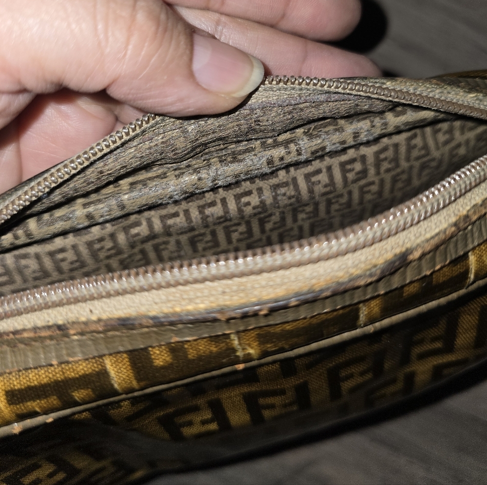 Vintage Fendi Zucca Brown and Tan Monogram Cosmetic Bag - Picture 11 of 11